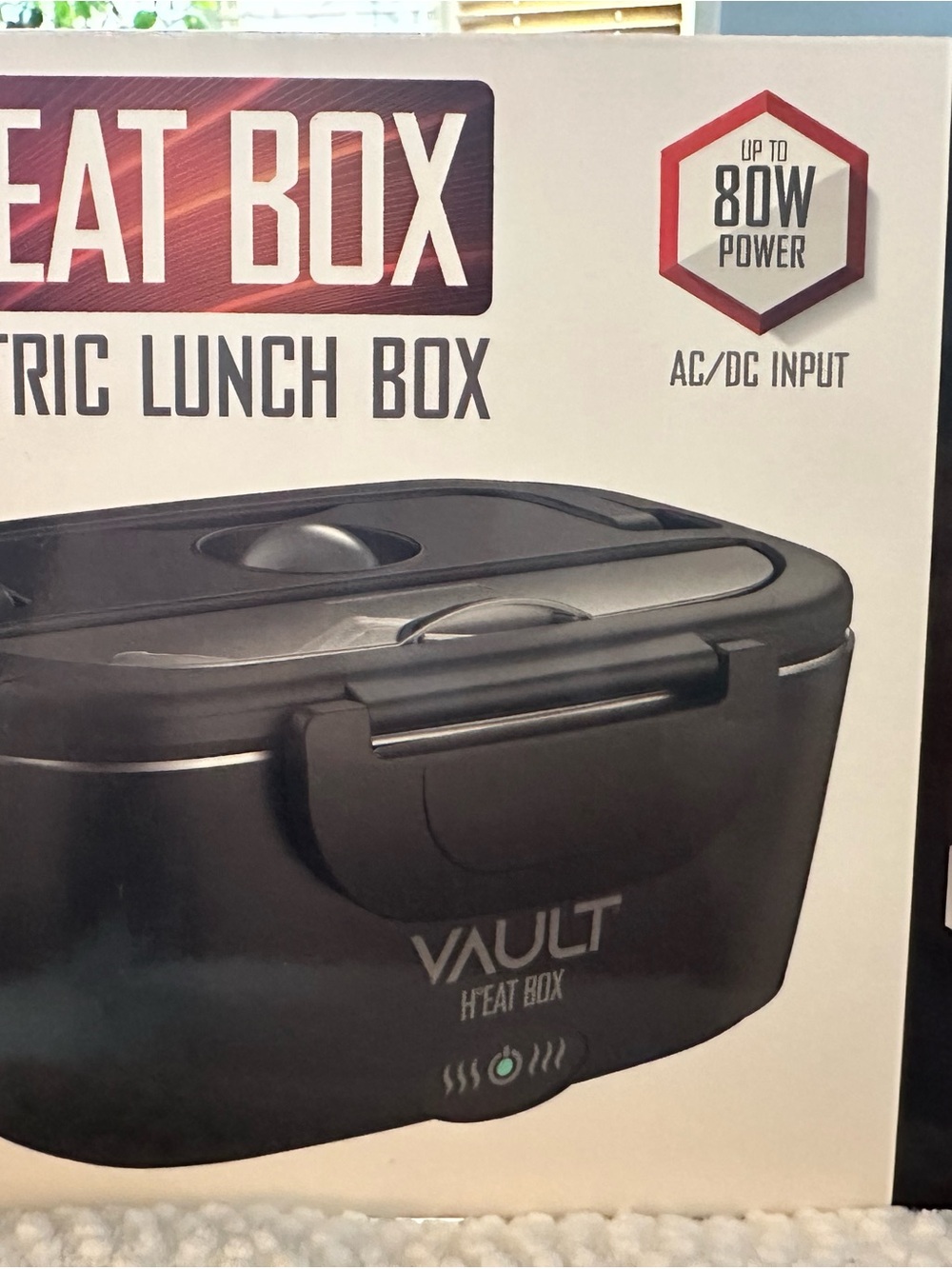 VAULT Black Electric Lunch Warmer - Portable Heated Meal Box